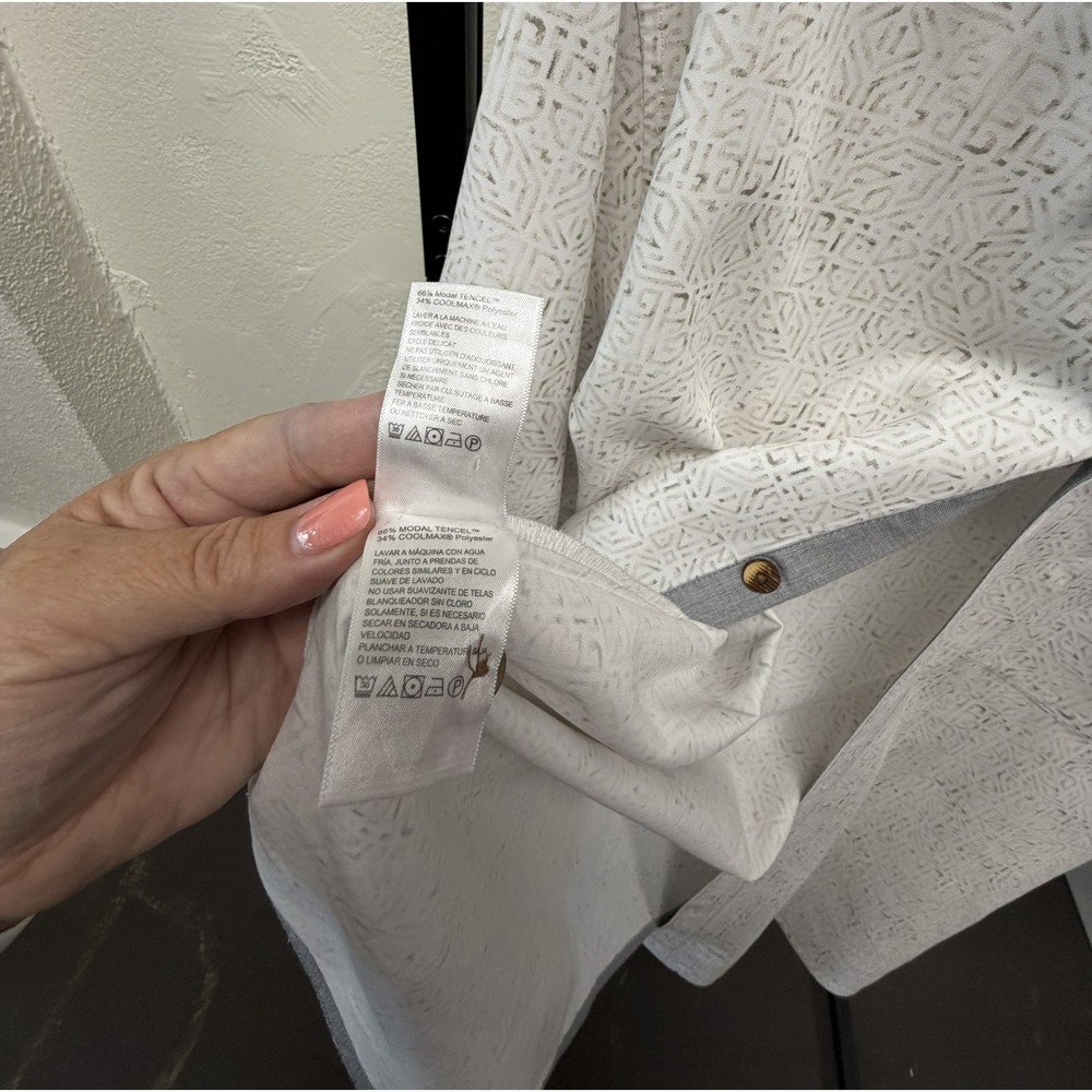 Tommy Bahama The Coconut Point IslandZone XXL Beige Geometric Resort Camp Shirt - Picture 4 of 8